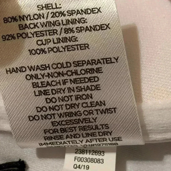 Shade and Shore Light Lined Longline Striped Bikini Top 34 B - Picture 7 of 8